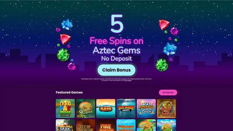 No Deposit Slots - homepage (desktop)
