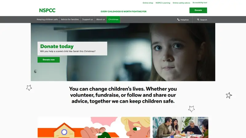 NSPCC - homepage (desktop)