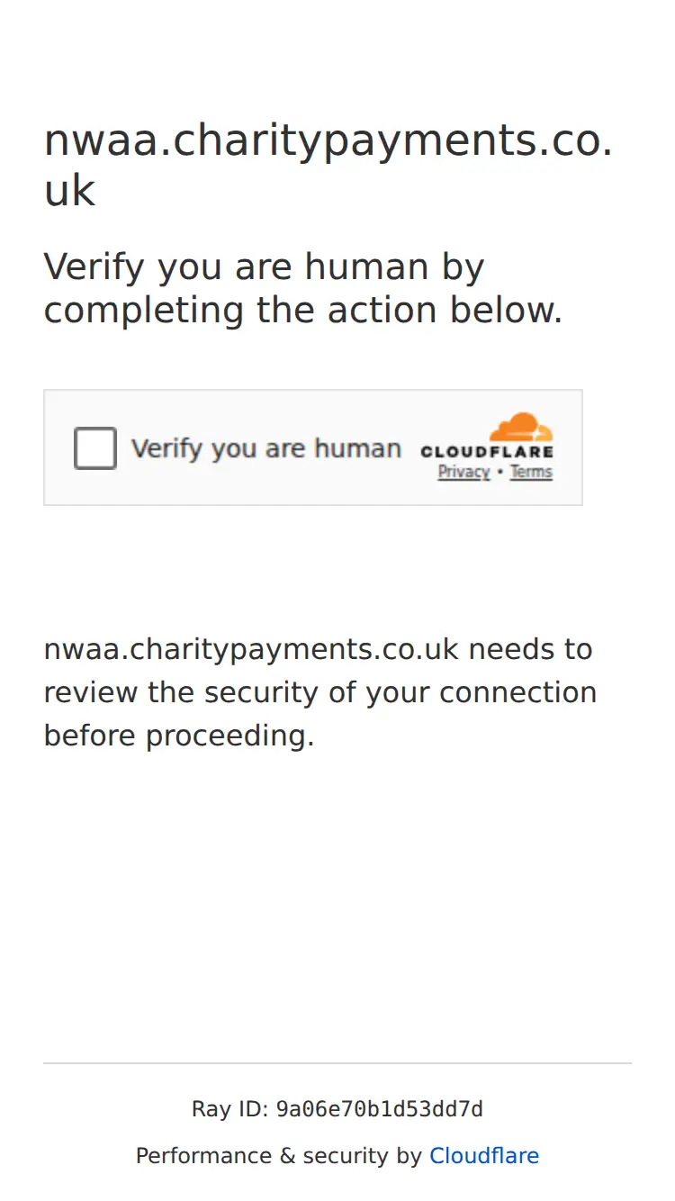 NWAA Charity Payments - homepage (mobile)