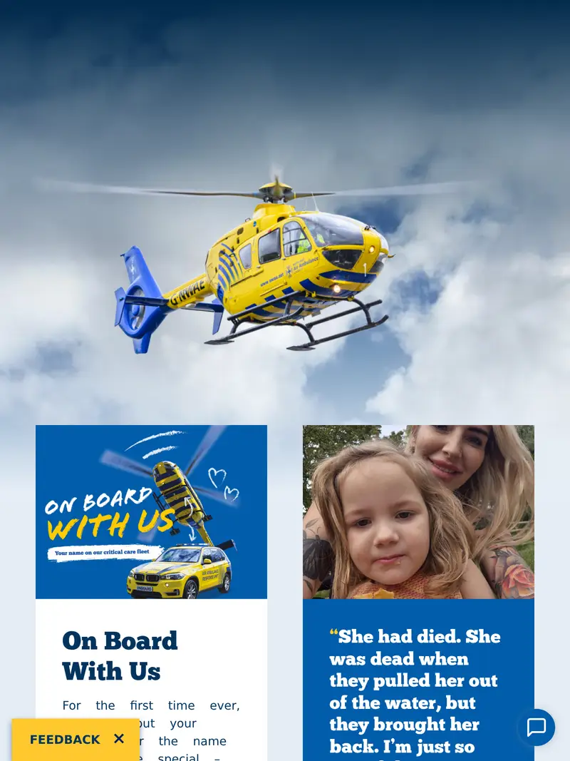 NW Air Ambulance - homepage (tablet)
