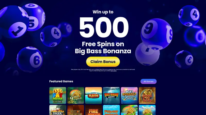 Online Bingo - homepage (desktop)