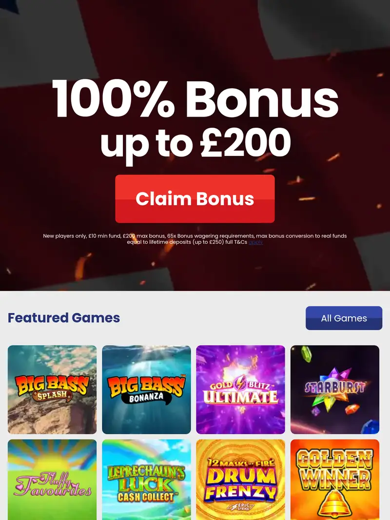 Online Slots UK - homepage (tablet)