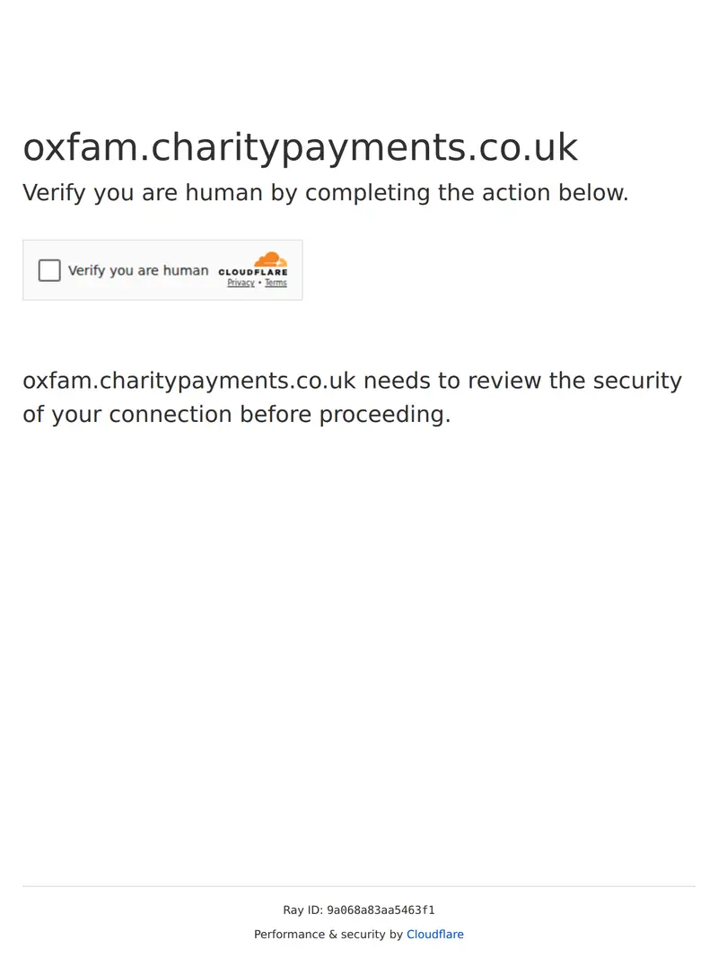 Oxfam.charitypayments - homepage (tablet)