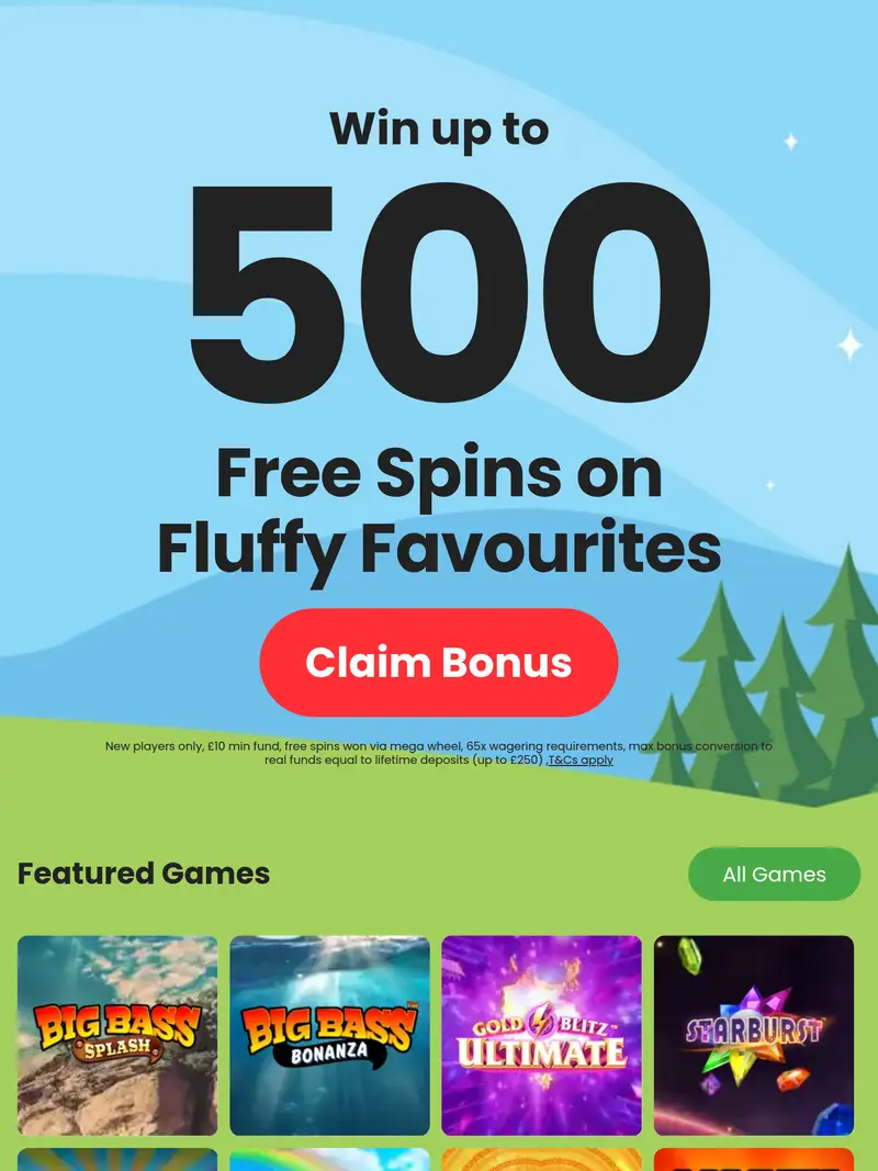 Palace Bingo - homepage (tablet)