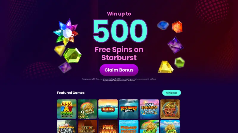 Pay by Mobile Casino - homepage (desktop)