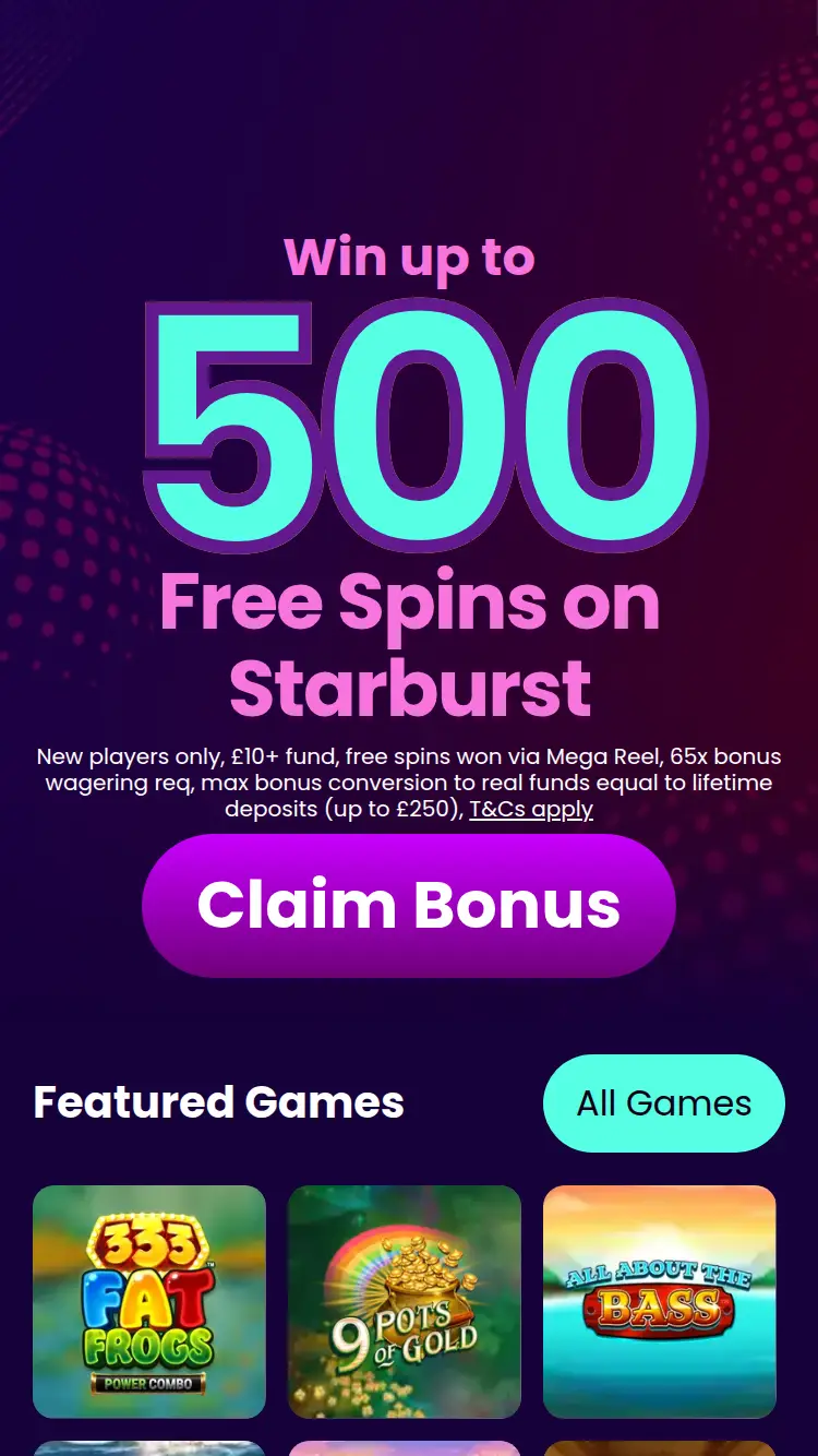 Pay by Mobile Casino - homepage (mobile)