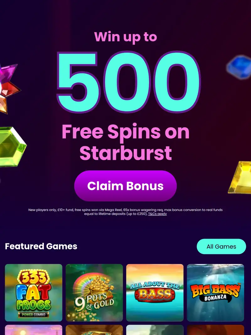 Pay by Mobile Casino - homepage (tablet)