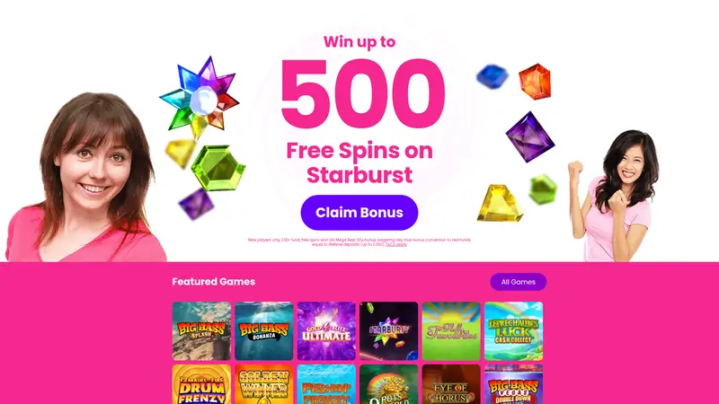 Pink Ribbon Slots - homepage (desktop)