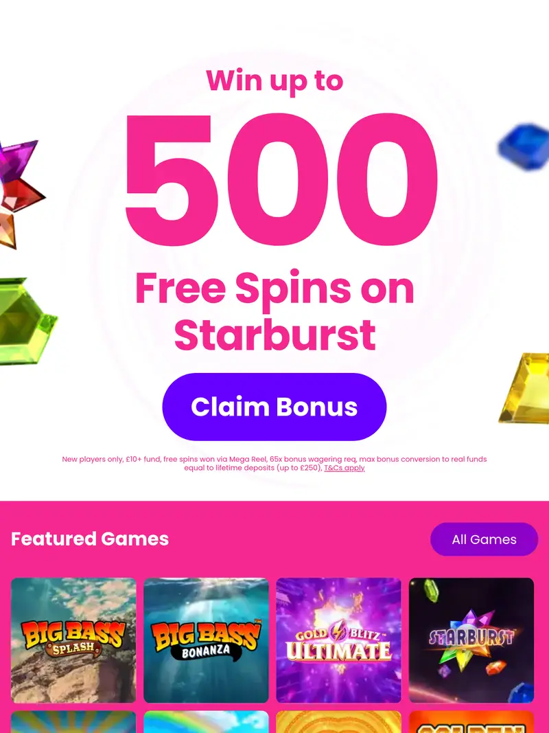 Pink Ribbon Slots - homepage (tablet)