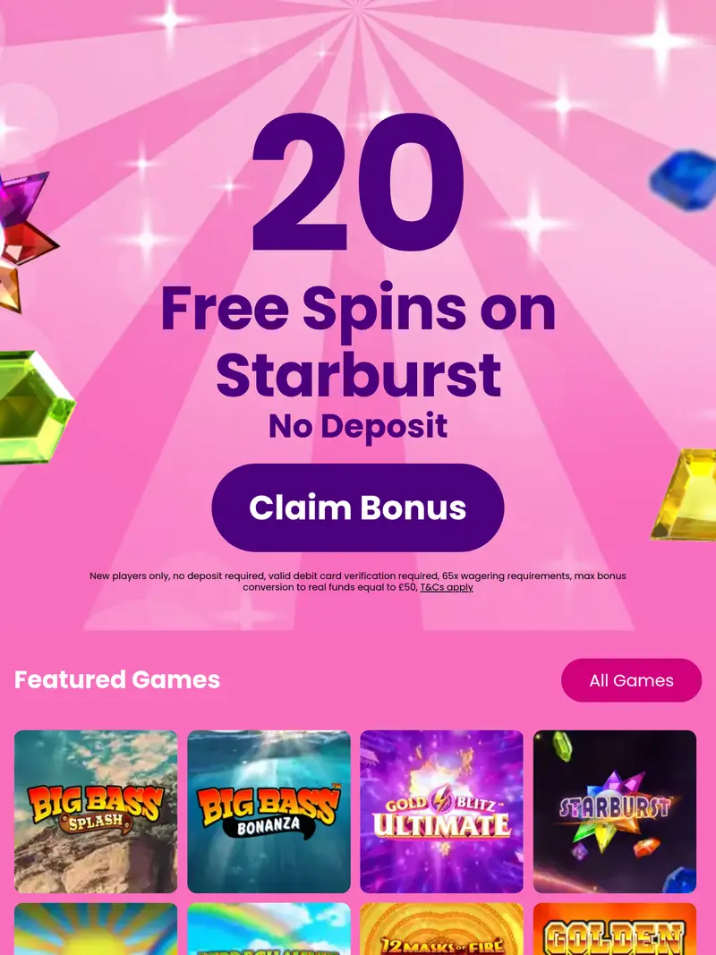 Pink Riches - homepage (tablet)