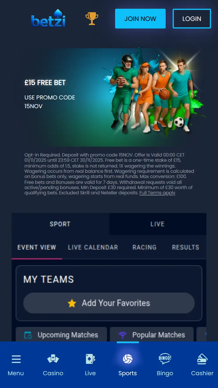 Play.betzi - homepage (mobile)