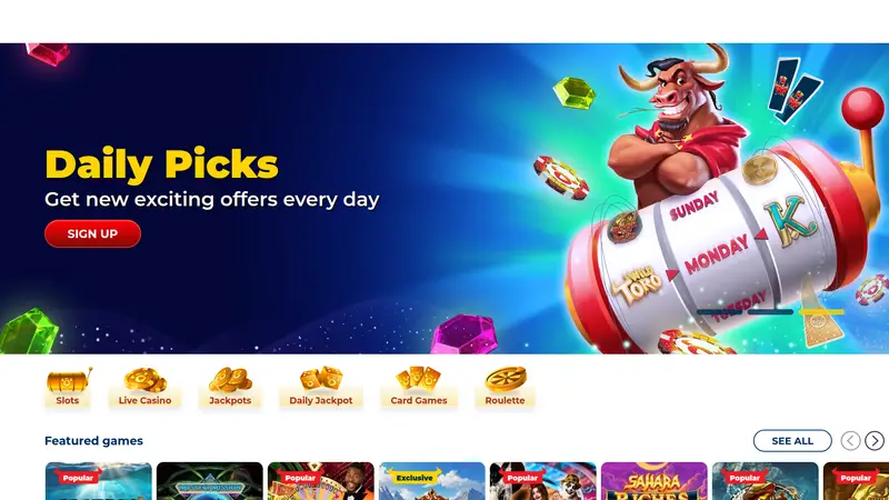 Play Toro - homepage (desktop)