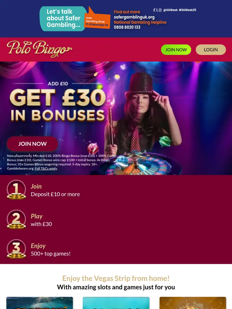 Polo Bingo - homepage (tablet)