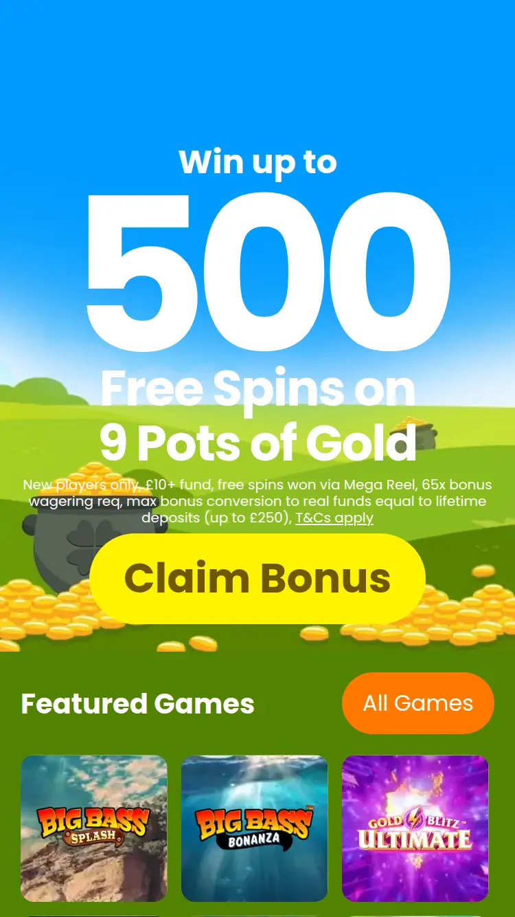 Pots of Slots - homepage (mobile)