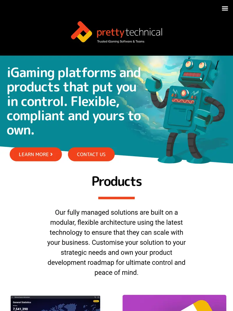 Prettytechnical - homepage (tablet)