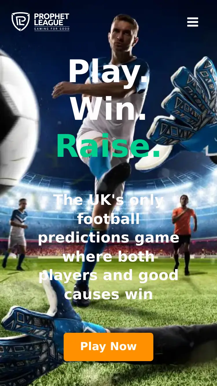 Prophet League - homepage (mobile)