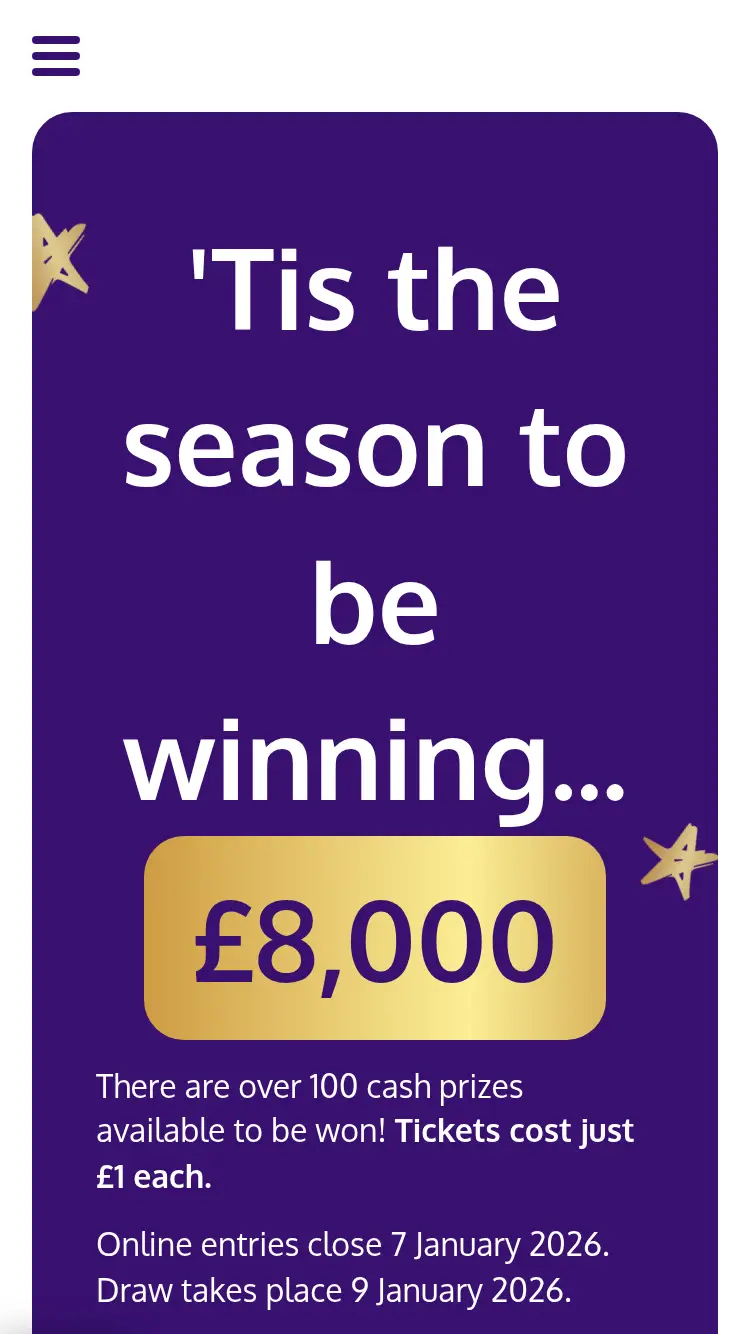 Raffle.stroke - homepage (mobile)