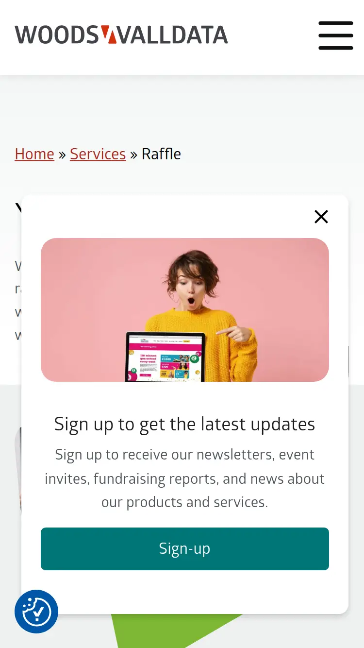 Raffle Entry - homepage (mobile)