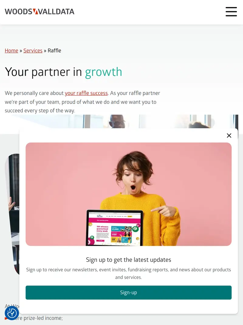 Raffle Entry - homepage (tablet)