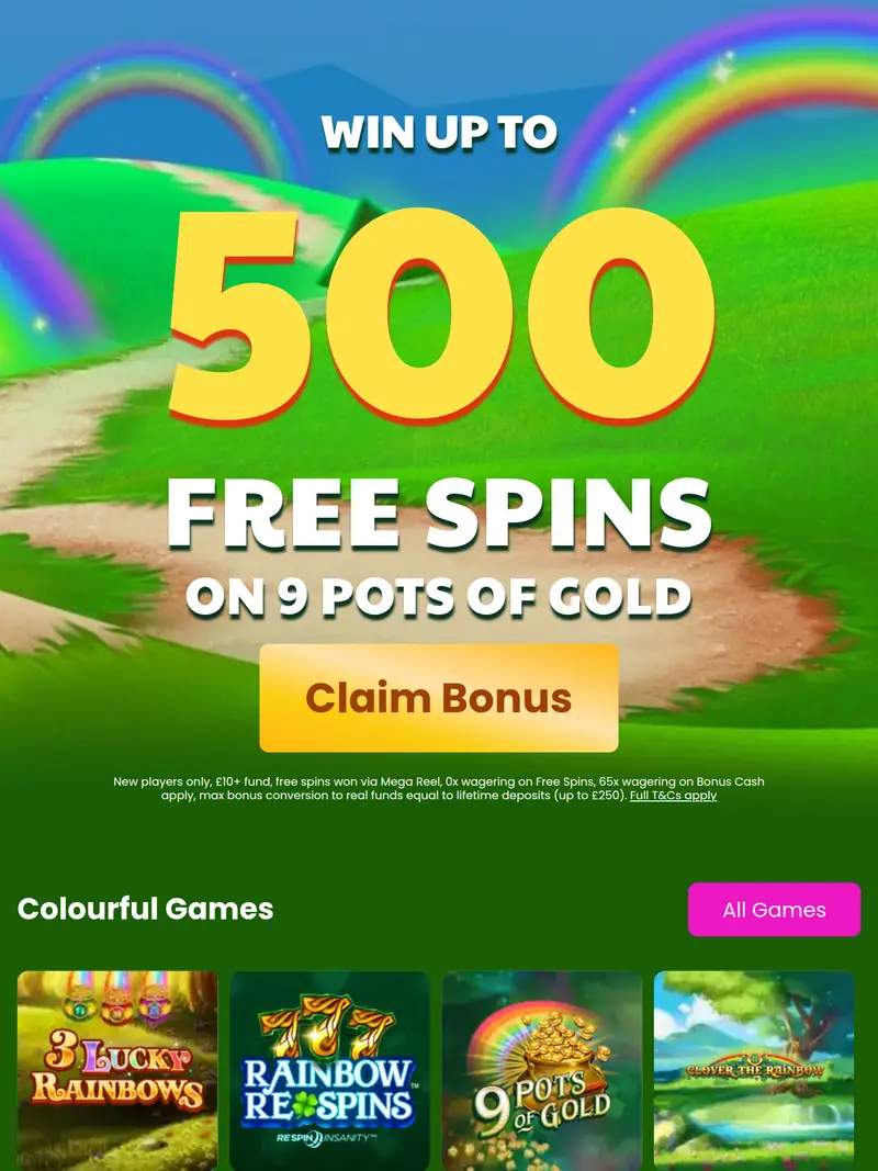 Rainbow Spins - homepage (tablet)