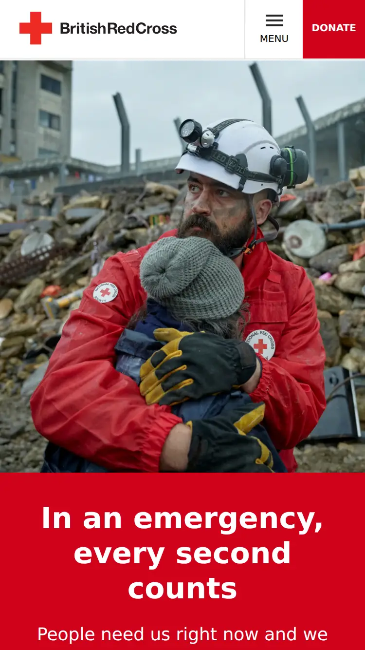 Red Cross - homepage (mobile)