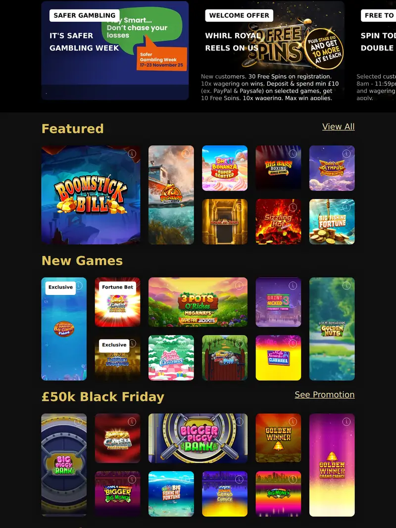 Regal Wins - homepage (tablet)