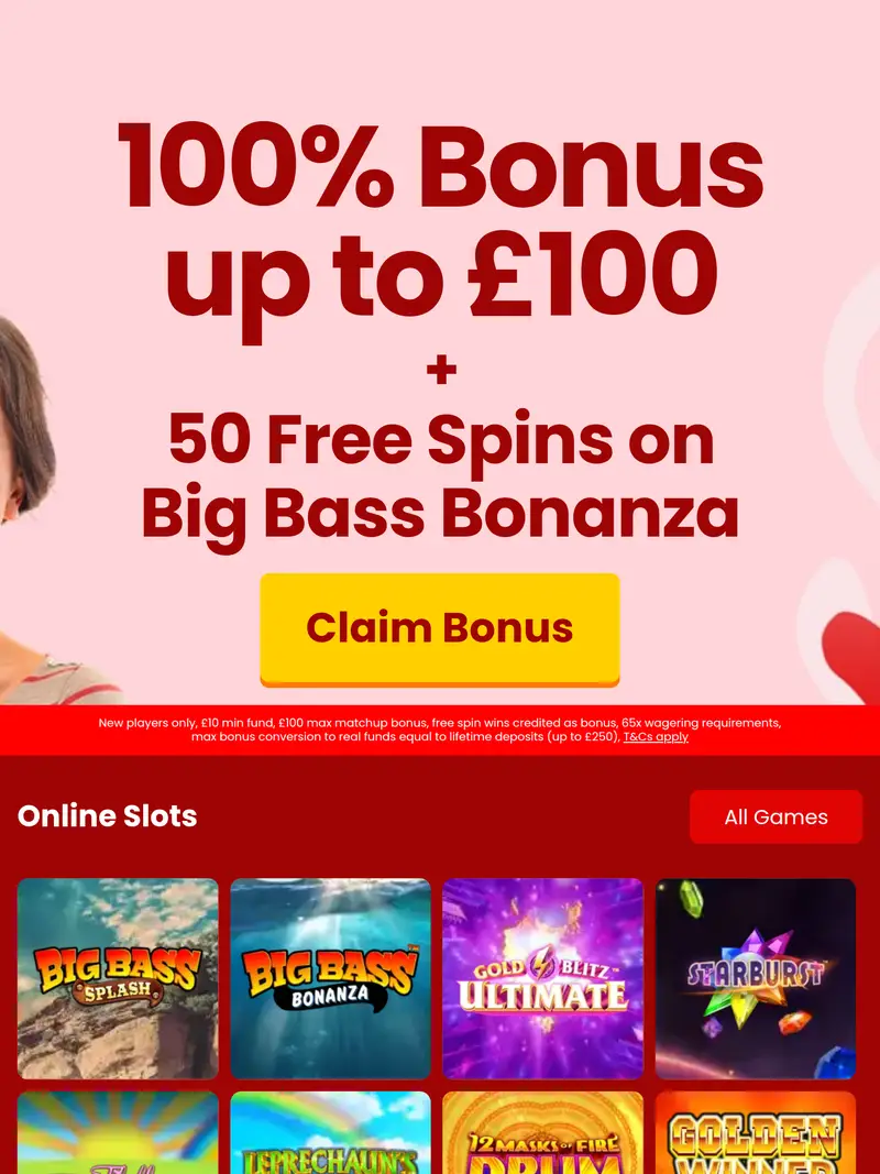 Rose Slots - homepage (tablet)