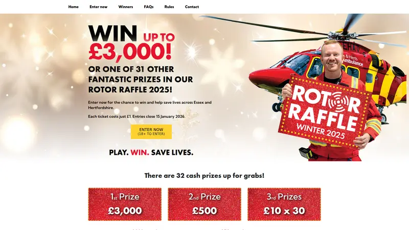 Rotor Raffle - homepage (desktop)