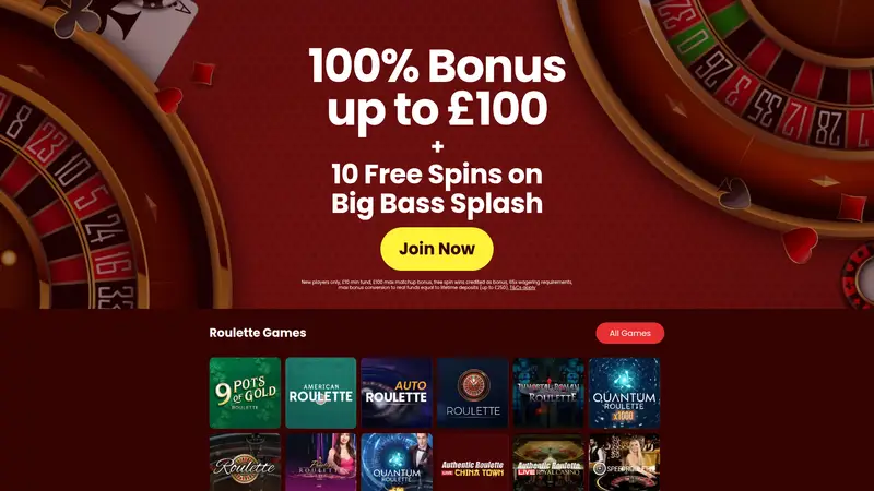 Roulette Online - homepage (desktop)