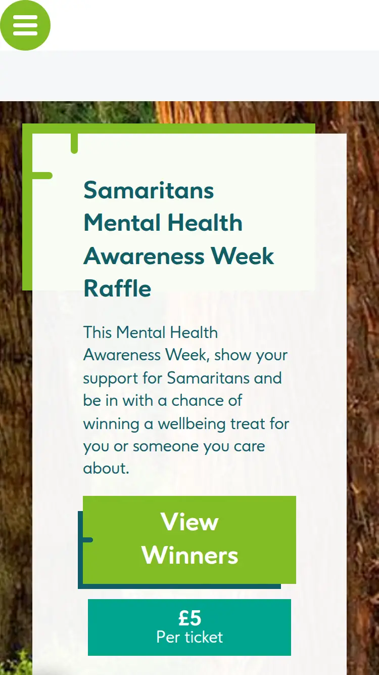 Samaritans - homepage (mobile)