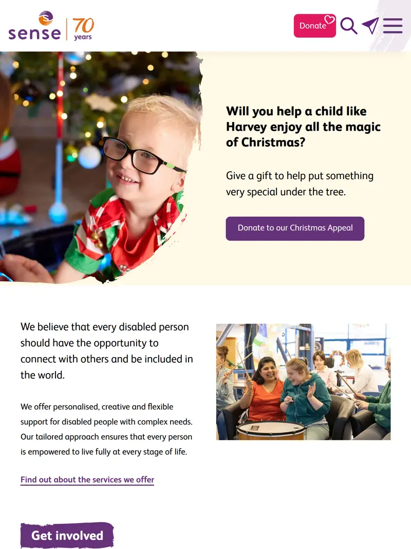 Sense - homepage (tablet)