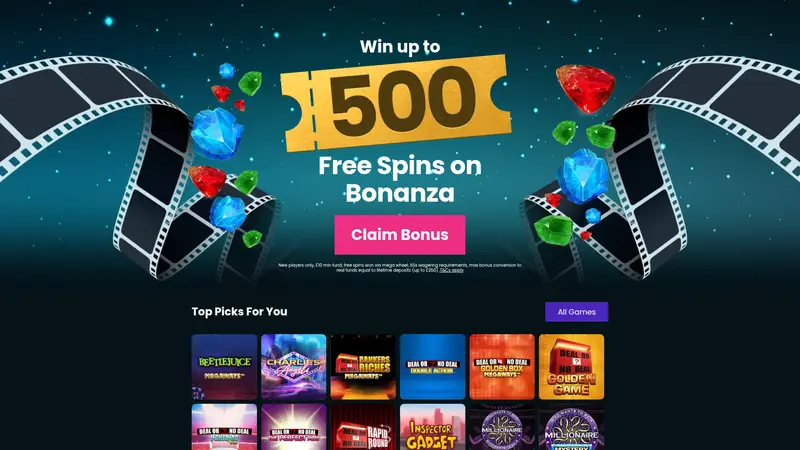 Show Reel Bingo - homepage (desktop)