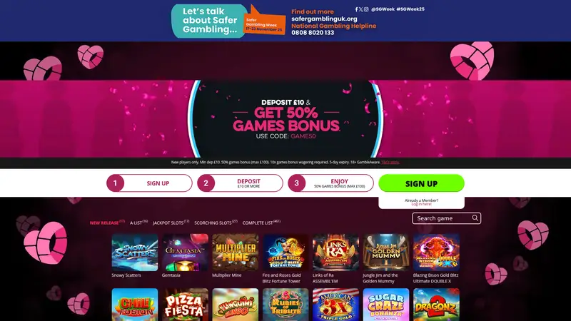 Slot Crazy - homepage (desktop)