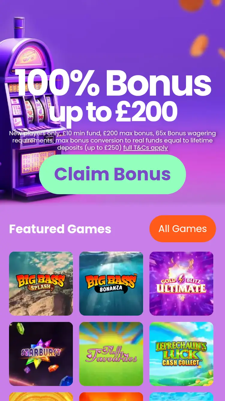 Slot Machine - homepage (mobile)