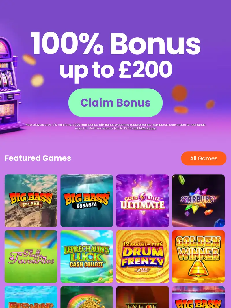 Slot Machine - homepage (tablet)