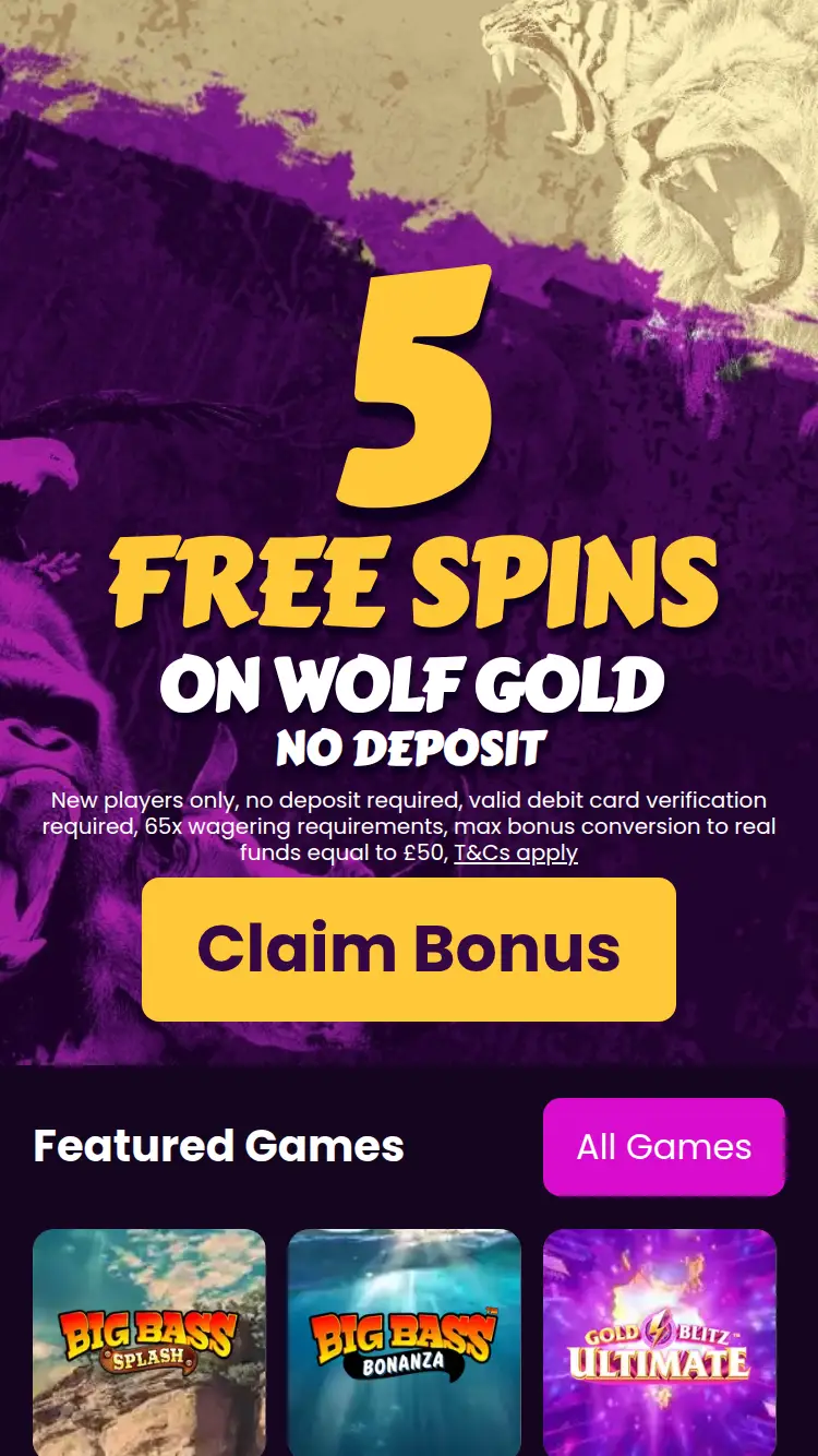 Slots Animal - homepage (mobile)