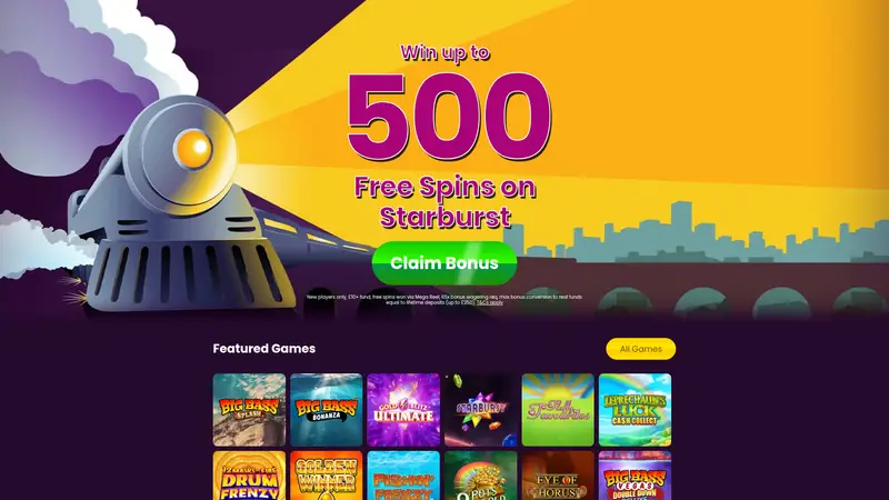 Slots Train - homepage (desktop)