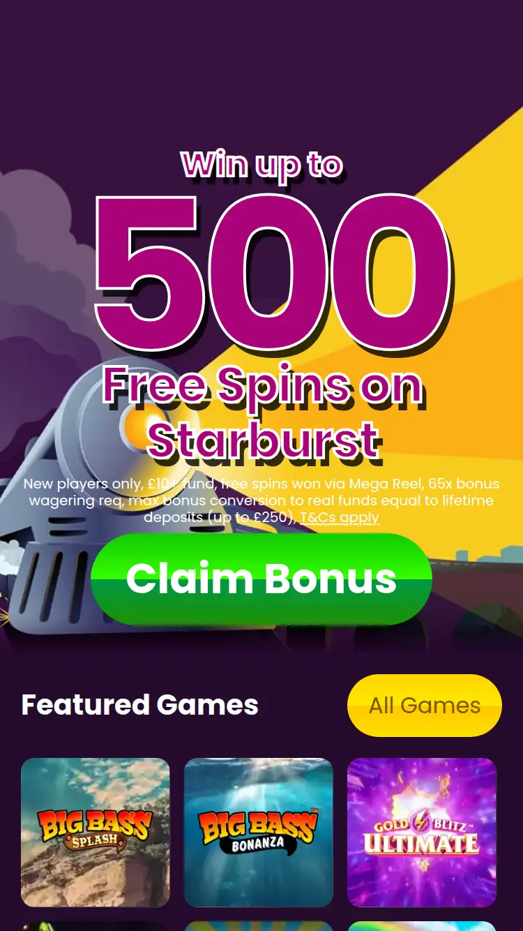 Slots Train - homepage (mobile)