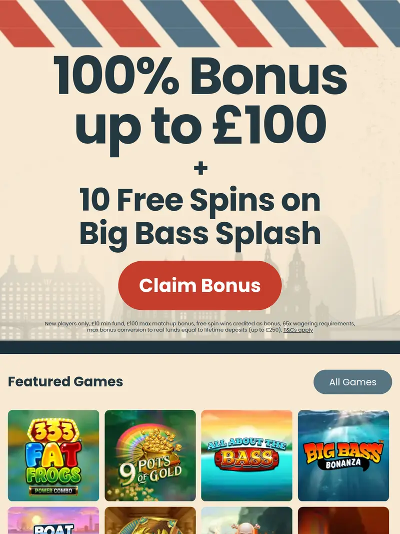 Slots UK - homepage (tablet)