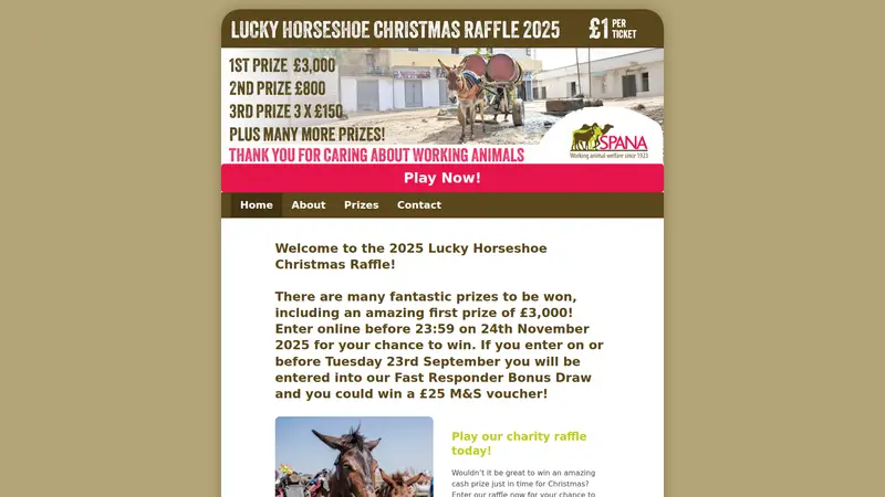 SPANA Raffle - homepage (desktop)