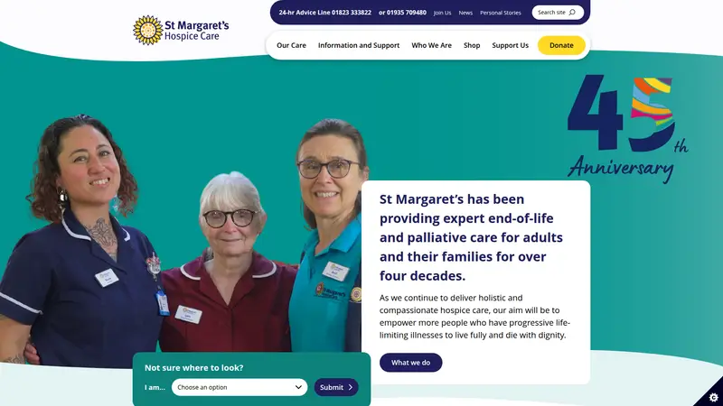 St Margarets Hospice - homepage (desktop)