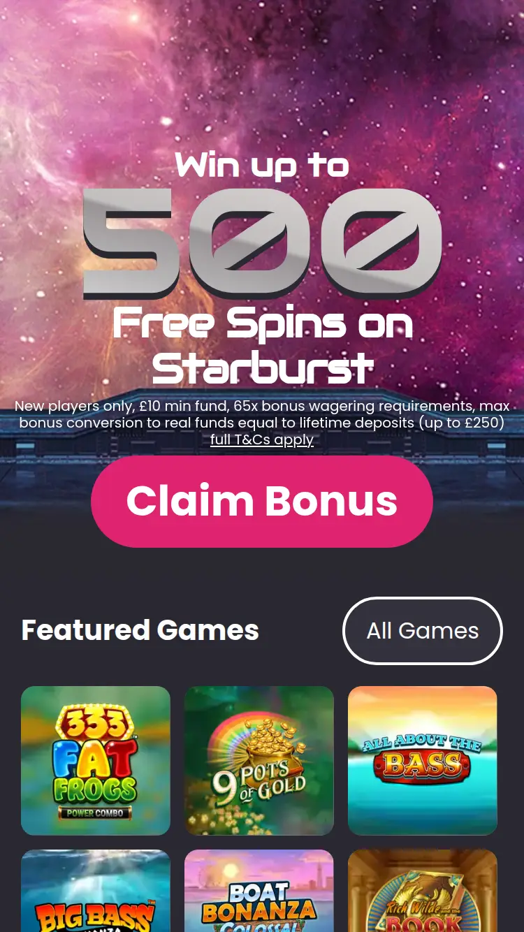 Star Slots - homepage (mobile)