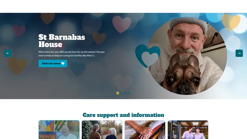 St Barnabas Hospice - homepage (desktop)