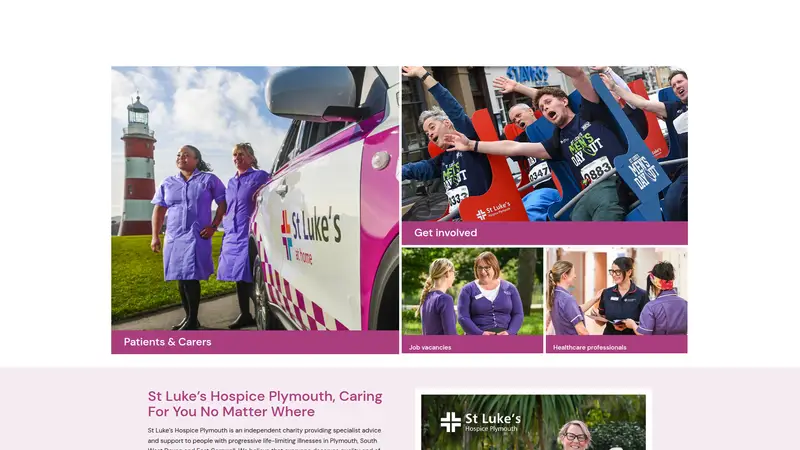 St Lukes Hospice - homepage (desktop)