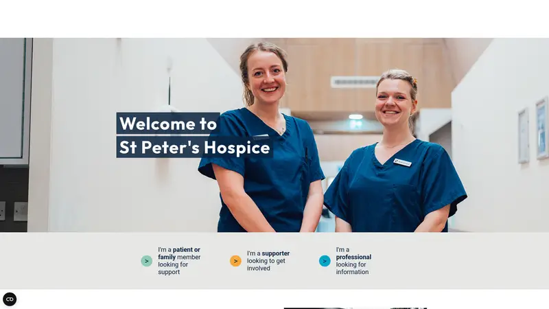 St Peters Hospice - homepage (desktop)