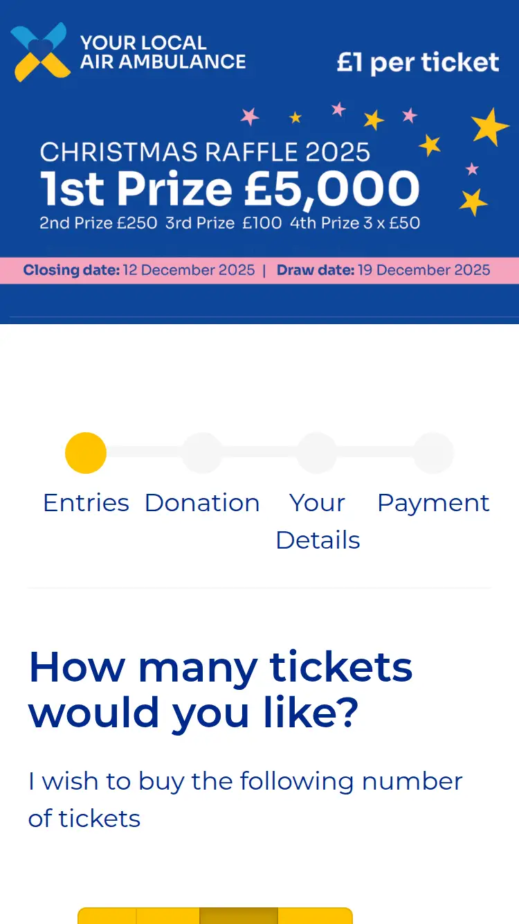 TAAS Raffle - homepage (mobile)