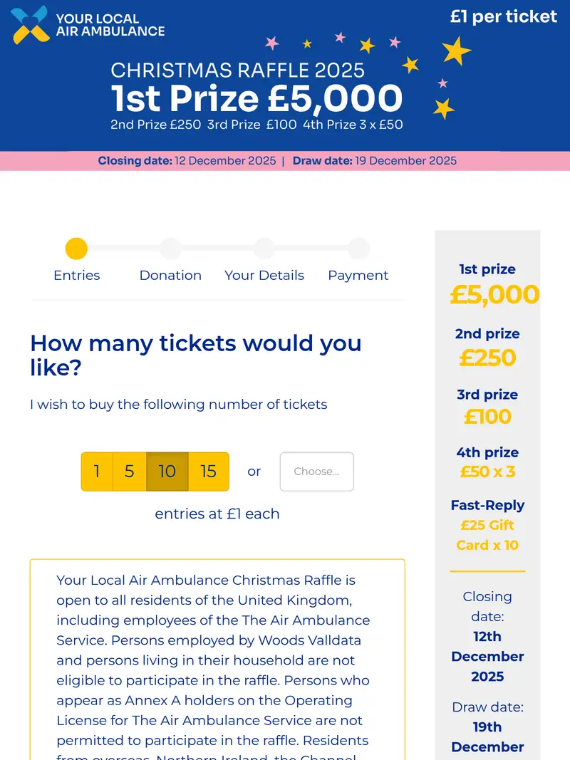 TAAS Raffle - homepage (tablet)