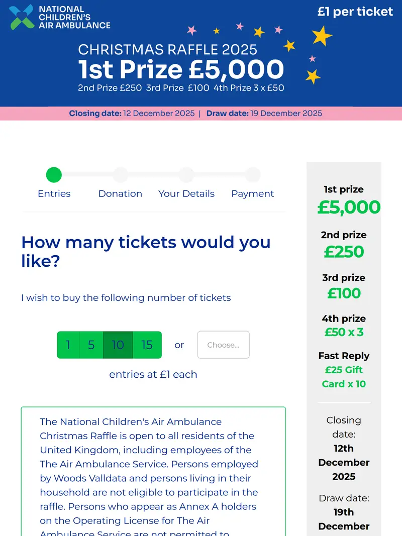 TCAA Raffle - homepage (tablet)