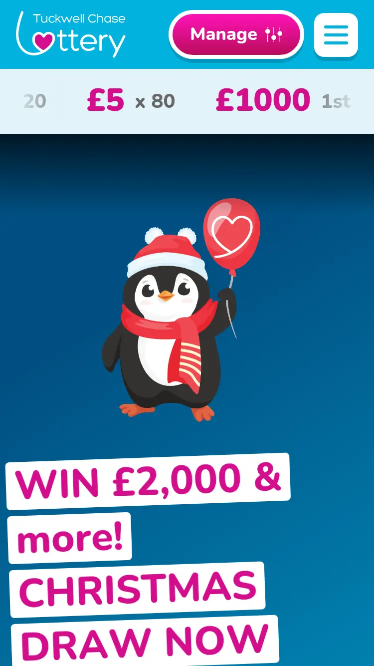 TC Lottery - homepage (mobile)