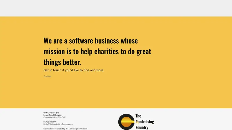 The Fundraising Foundry - homepage (desktop)